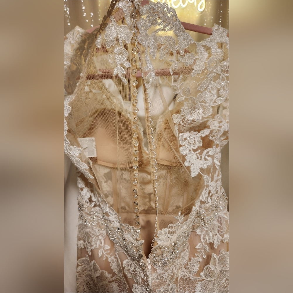 Sophia Tolli Y21656 - Fellini Ivory & Maple Sample Gown NWT - Picture 12 of 14